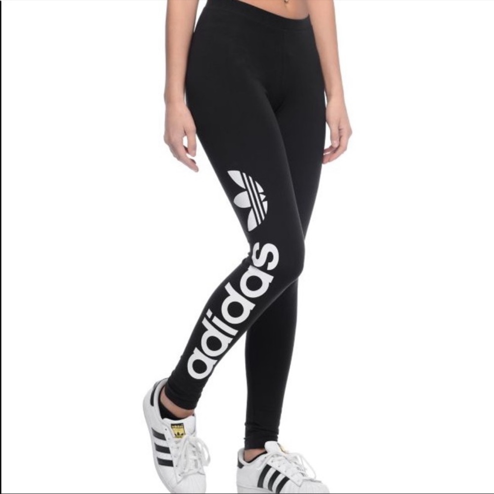 Adidas side logo print leggings
